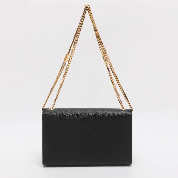 Pre Owned Saint Laurent Kate Medium Black Leather Shoulder Bag