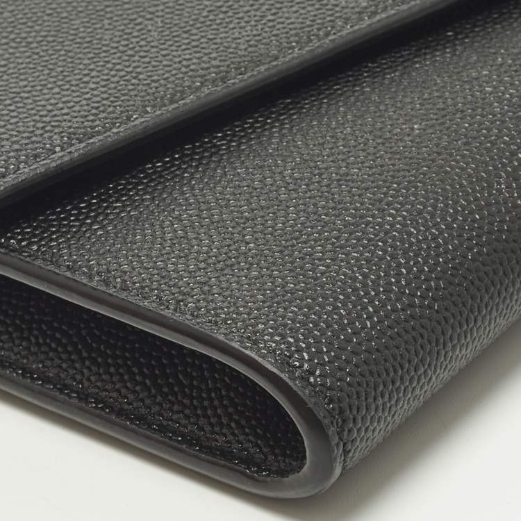 Pre Owned Saint Laurent Uptown Black Leather Wallet On Chain