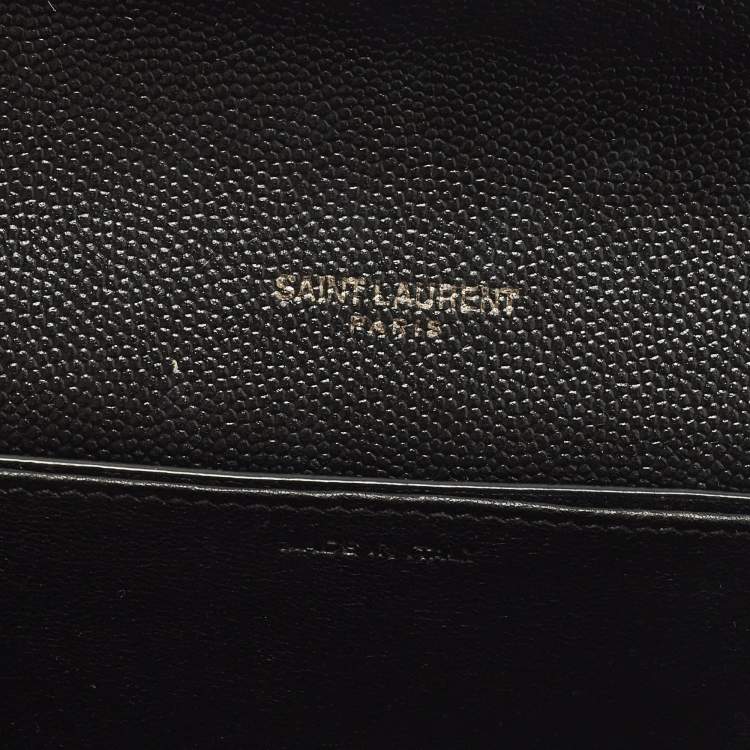 Pre Owned Saint Laurent Uptown Black Leather Wallet On Chain