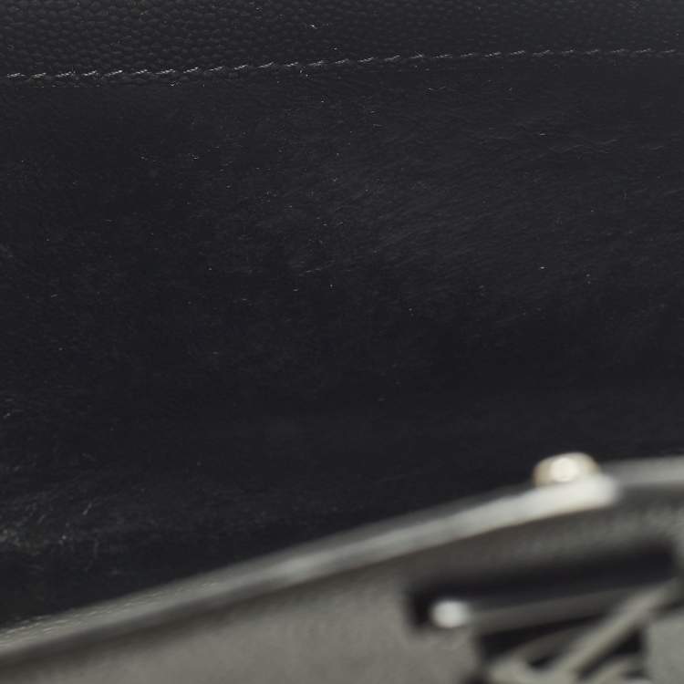 Pre Owned Saint Laurent Uptown Black Leather Wallet On Chain