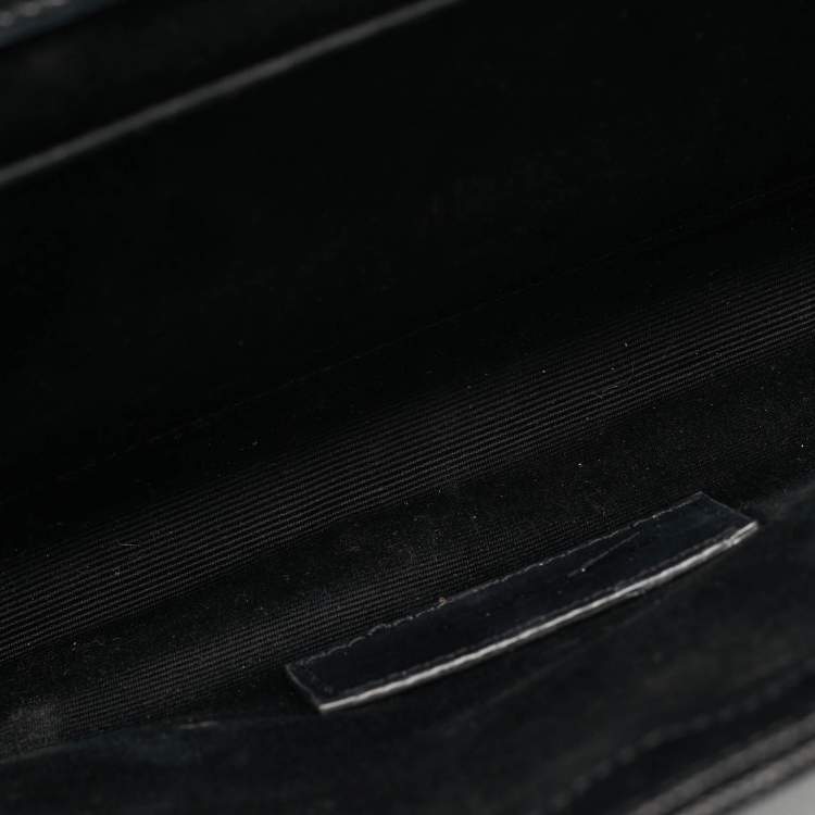 مملوكة مسبقًا Saint Laurent Cassandre Black Matelassé Leather Envelope Pouch Clutch