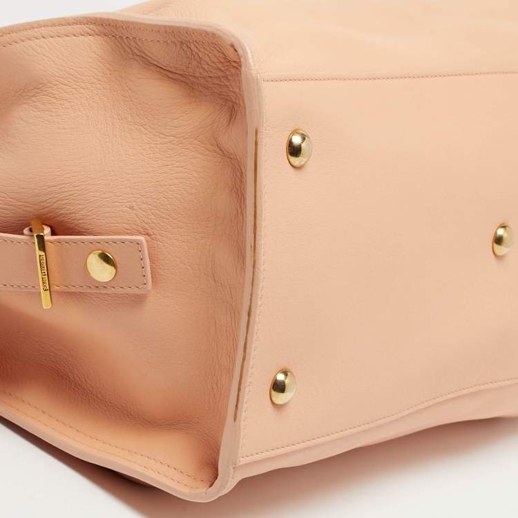 مملوكة مسبقًا Saint Laurent Cabas Chyc Medium Peach Leather Tote