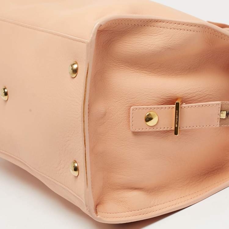 مملوكة مسبقًا Saint Laurent Cabas Chyc Medium Peach Leather Tote