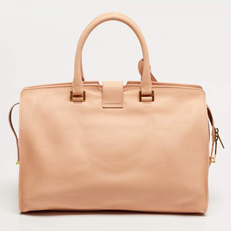 مملوكة مسبقًا Saint Laurent Cabas Chyc Medium Peach Leather Tote