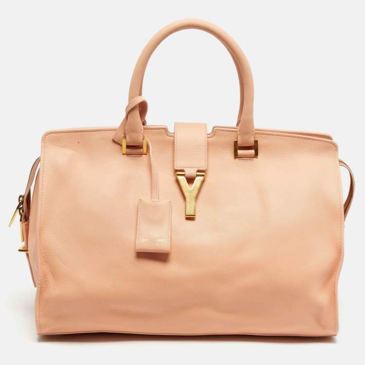 مملوكة مسبقًا Saint Laurent Cabas Chyc Medium Peach Leather Tote