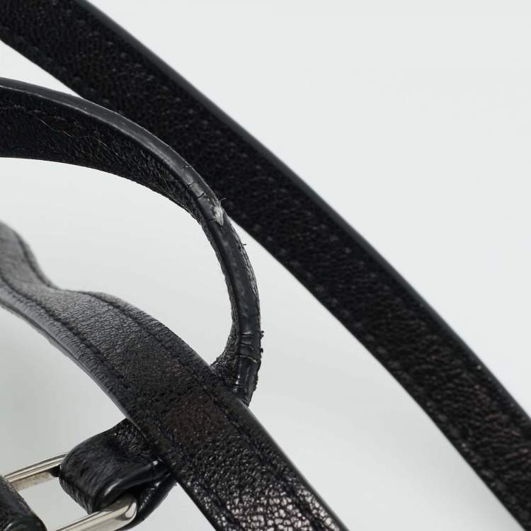 Pre Owned Saint Laurent Lou Camera Black Leather Crossbody Bag