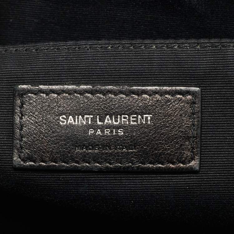 Pre Owned Saint Laurent Lou Camera Black Leather Crossbody Bag