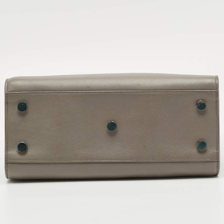 Pre Owned Saint Laurent Classic Sac De Jour Baby Grey Leather Tote