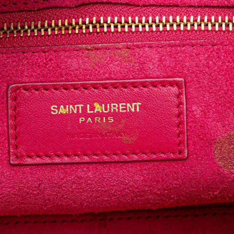 Pre Owned Saint Laurent Paris Pink Smooth Leather Le 5 a 7 Shoulder Bag