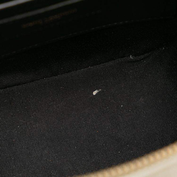 Pre Owned Saint Laurent Paris White Grain de Poudre Quilted 80's Vanity Bag