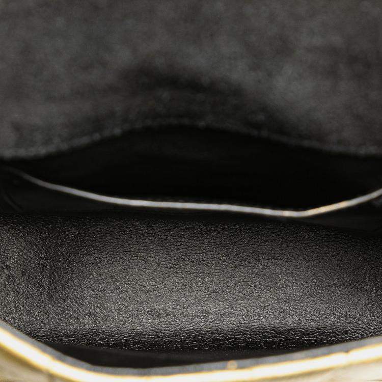 Pre Owned Saint Laurent Paris Gold Small Metallic Grain De Poudre Monogram Vicky Chain Bag