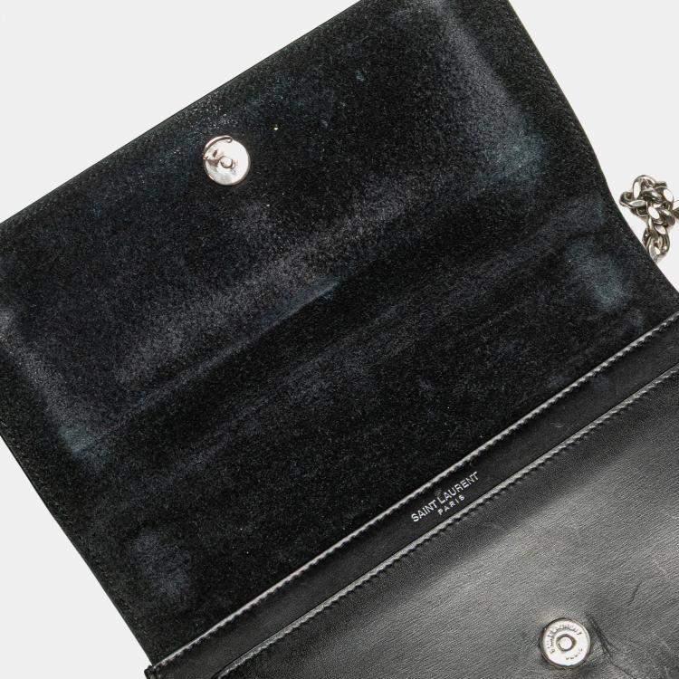 مملوكة مسبقًا Saint Laurent Paris Black Medium Studded Calfskin Monogram Sunset Crossbody