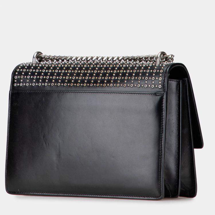 مملوكة مسبقًا Saint Laurent Paris Black Medium Studded Calfskin Monogram Sunset Crossbody