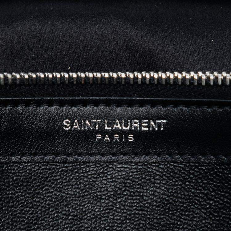 مملوكة مسبقًا Saint Laurent Paris Black Sequin Monogram Kate Wallet on Chain