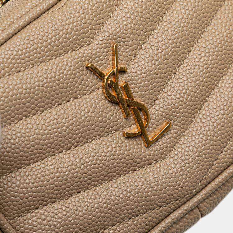 Pre Owned Saint Laurent Paris Brown Baby Matelasse Grain De Poudre Monogram Lou Camera Bag