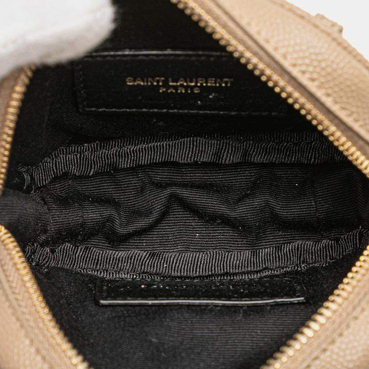 Pre Owned Saint Laurent Paris Brown Baby Matelasse Grain De Poudre Monogram Lou Camera Bag