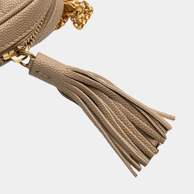 Pre Owned Saint Laurent Paris Brown Baby Matelasse Grain De Poudre Monogram Lou Camera Bag