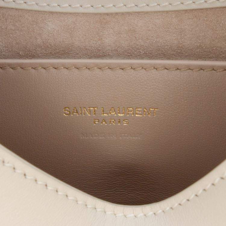 Pre Owned Saint Laurent Paris White Mini Smooth Calfskin Le 5 a 7 Hobo