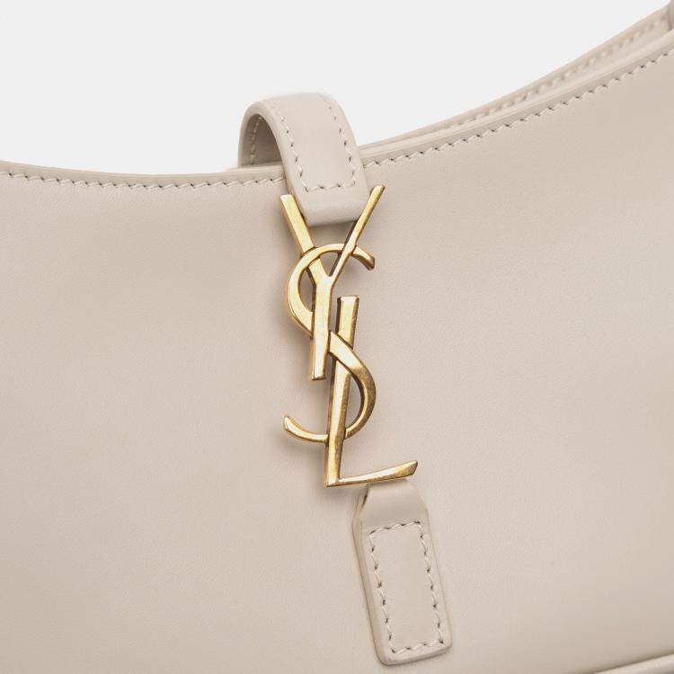 Pre Owned Saint Laurent Paris White Mini Smooth Calfskin Le 5 a 7 Hobo
