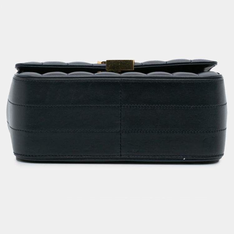 Pre Owned Saint Laurent Paris Blue Medium Lambskin Monogram Vicky Chain Bag