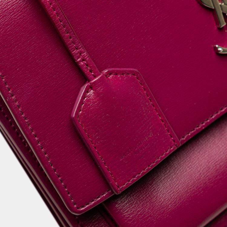 Pre Owned Saint Laurent Paris Purple Medium Leather Monogram Sunset Crossbody