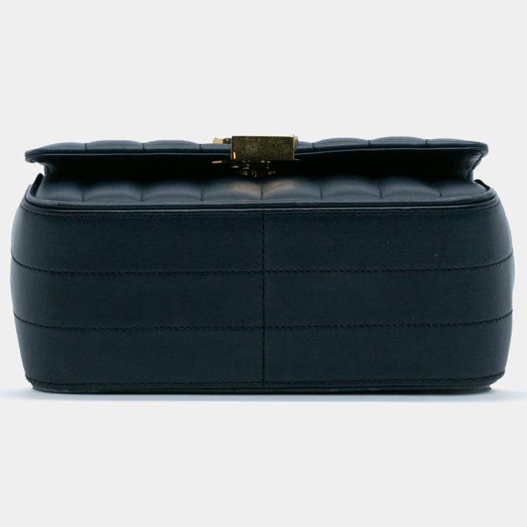 Pre Owned Saint Laurent Paris Blue Medium Lambskin Monogram Vicky Chain Bag