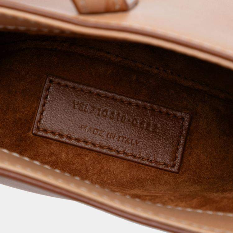 Pre Owned Saint Laurent Paris Brown Mini Smooth Calfskin Le 5 a 7 Hobo