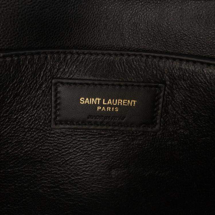 مملوكة مسبقًا Saint Laurent Paris Black Quilted Calfskin Victoire Chain Crossbody