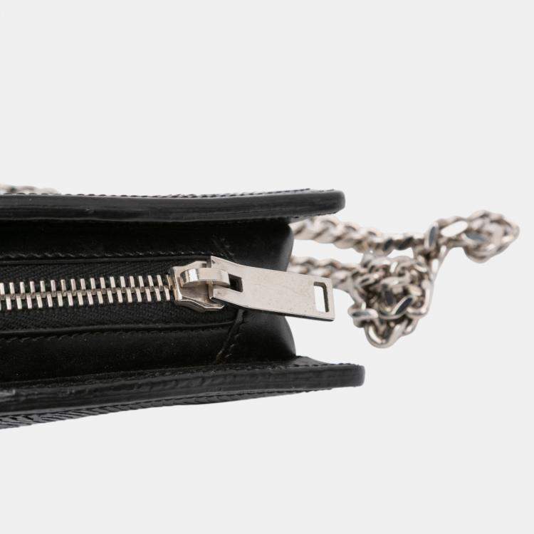 Pre Owned Saint Laurent Paris Black Sequined Bo Gun Chain Crossbody
