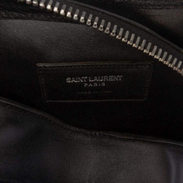 Pre Owned Saint Laurent Paris Black Sequined Bo Gun Chain Crossbody