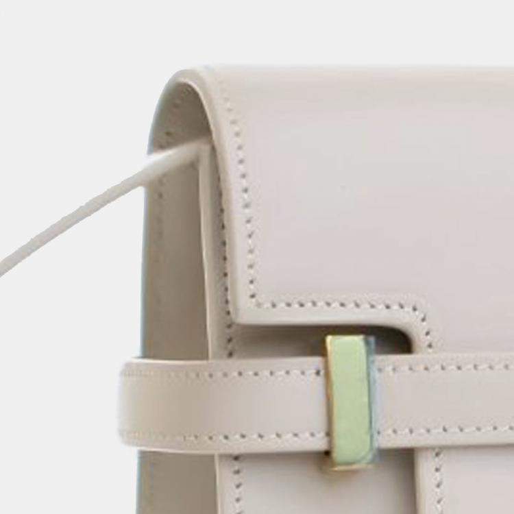 Pre Owned Saint Laurent Paris White Medium Leather Manhattan Shoulder Bag