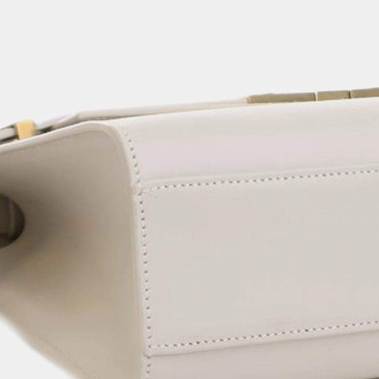 Pre Owned Saint Laurent Paris White Medium Leather Manhattan Shoulder Bag