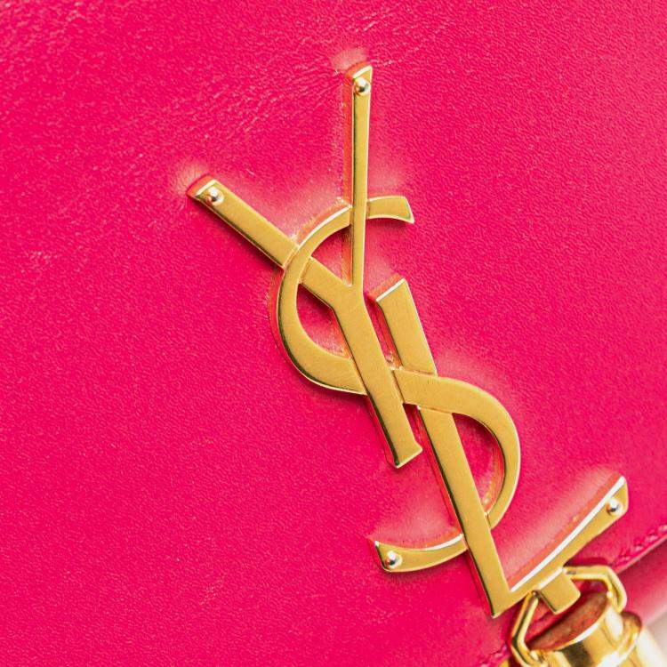 مملوكة مسبقًا Saint Laurent Paris Pink Medium Smooth Calfskin Classic Monogram Kate Tassel Crossbody