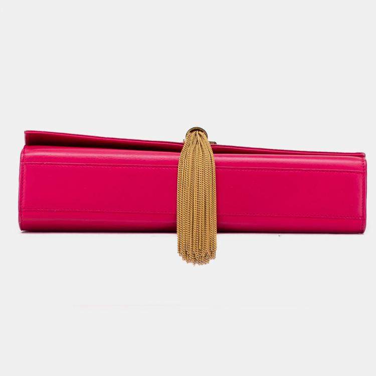 مملوكة مسبقًا Saint Laurent Paris Pink Medium Smooth Calfskin Classic Monogram Kate Tassel Crossbody