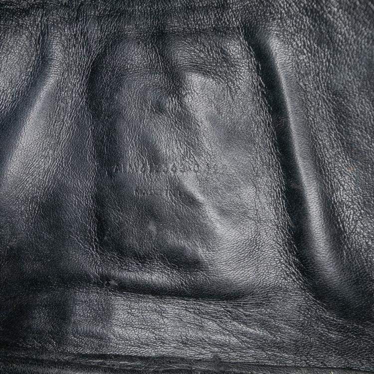 Pre Owned Saint Laurent Paris Black Mini Croc Embossed Patent Monogram Lou Camera Bag