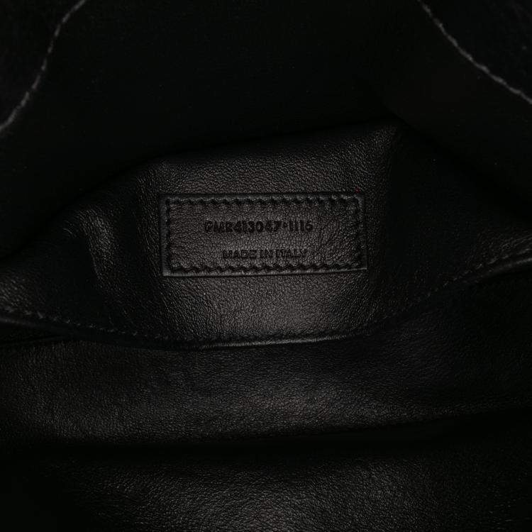 Pre Owned Saint Laurent Paris Black Baby Leather Patch Embellished Sac De Jour Satchel