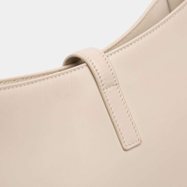 Pre Owned Saint Laurent Paris White Smooth Leather Le 5 a 7 Hobo