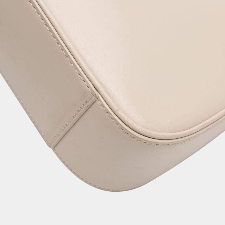 Pre Owned Saint Laurent Paris White Smooth Leather Le 5 a 7 Hobo