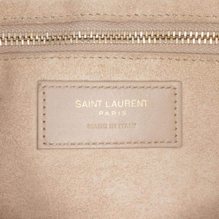 Pre Owned Saint Laurent Paris White Smooth Leather Le 5 a 7 Hobo