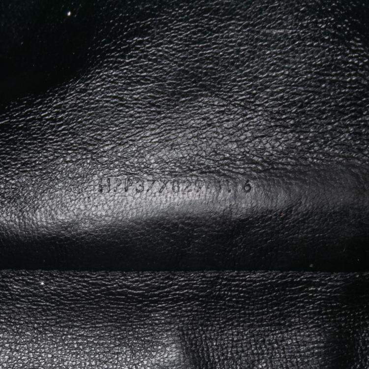 Pre Owned Saint Laurent Paris Silver Metallic Python Embossed Leather Monogram Kate Wallet on Chain