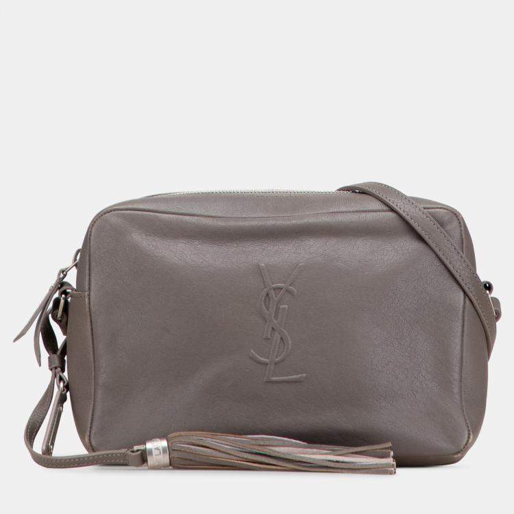 Pre Owned Saint Laurent Paris Small Lambskin Monogram Lou Camera Bag