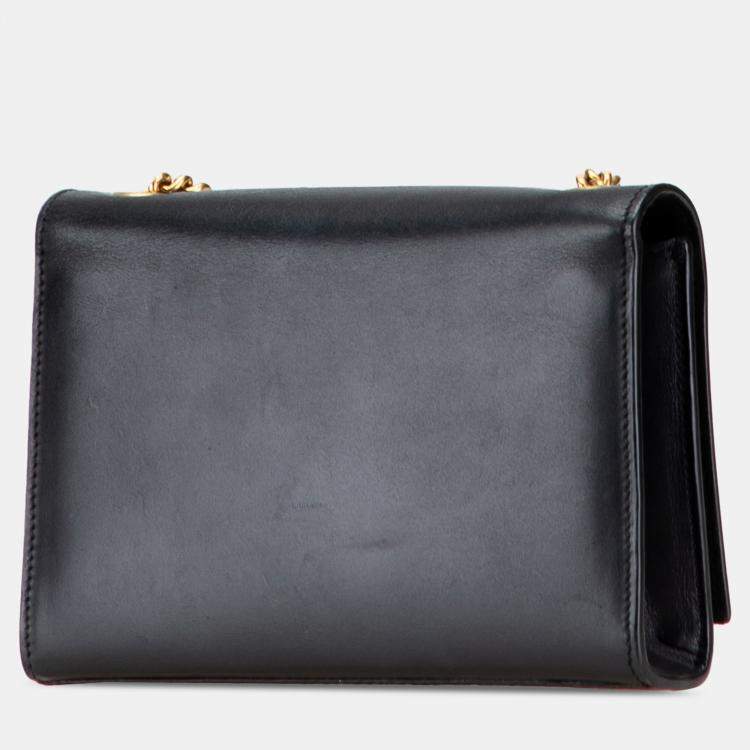 Pre Owned Saint Laurent Paris Black Small Leather Monogram Kate Tassel Crossbody