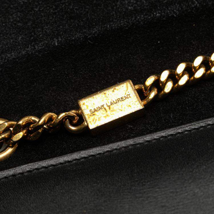 Pre Owned Saint Laurent Paris Black Small Leather Monogram Kate Tassel Crossbody