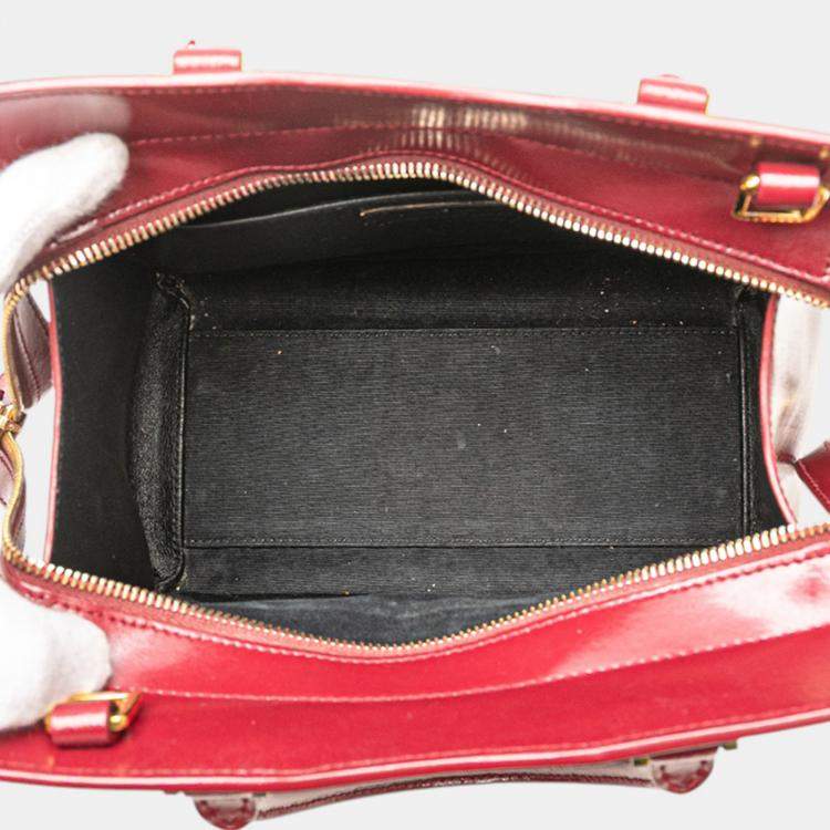 Pre Owned Saint Laurent Paris Red Small Leather Uptown Satchel