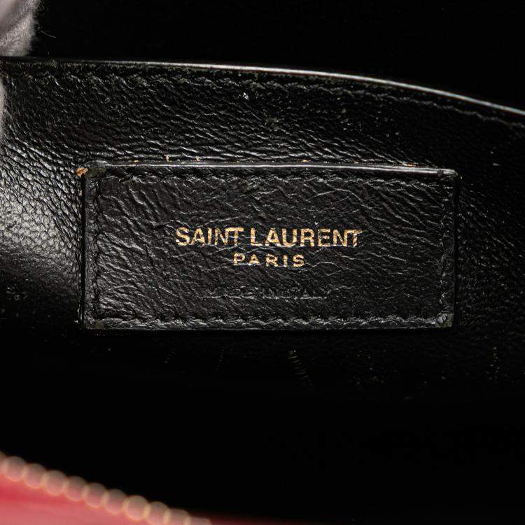 Pre Owned Saint Laurent Paris Red Small Leather Uptown Satchel