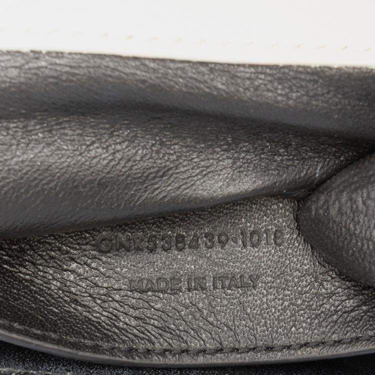 Pre Owned Saint Laurent Paris White Small Lambskin Monogram Vicky Chain Bag