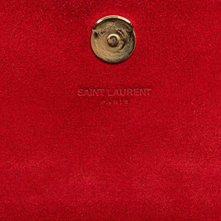 مملوكة مسبقًا Saint Laurent Paris Red Small Leather Monogram Kate Tassel Crossbody