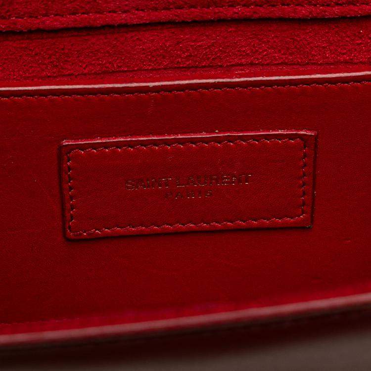 مملوكة مسبقًا Saint Laurent Paris Red Small Leather Monogram Kate Tassel Crossbody