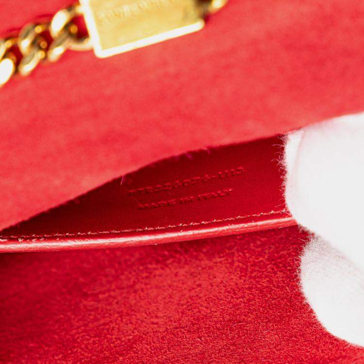 مملوكة مسبقًا Saint Laurent Paris Red Small Leather Monogram Kate Tassel Crossbody