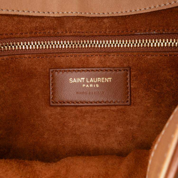 Pre Owned Saint Laurent Paris Brown Smooth Calfskin Le 5 a 7 Shoulder Bag